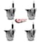 Service Caster 4'' Nylon Swivel 1'' Expanding Stem Caster Set with Brake, 4PK SCC-EX20S414-NYS-PLB-1-4 - alternate 4